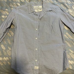 Brand New Frank & Eileen Striped Crinkle Button Down Shirt - XSmall